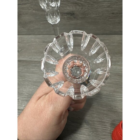 WATERFORD Crystal MARQUIS PALLADIA Taper CANDLESTICKS Rosette Cuts 6” - Picture 5 of 6